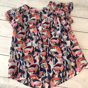 Toucan sheer blouse